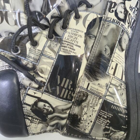 Shoe Republic LA Boots Vogue Magazine Size 8.5 Graphic Black White - Picture 15 of 16